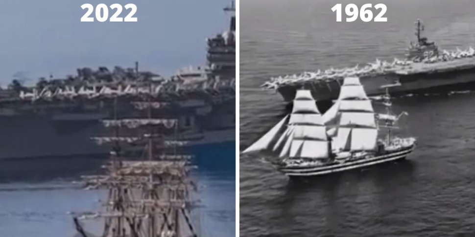 La Portaerei Bush Incrocia L Amerigo Vespucci Dopo 60 Anni Siete