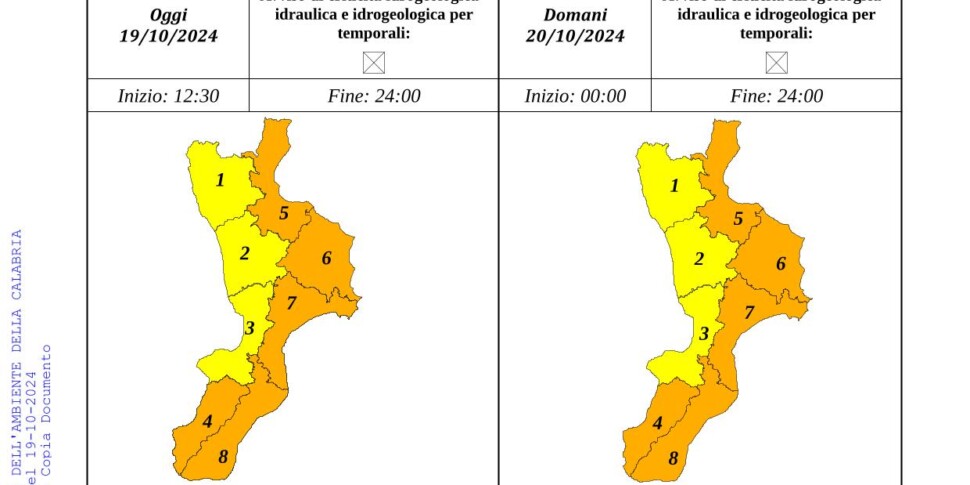 Maltempo Confermata L Allerta Arancione Per Domani In Calabria Gialla