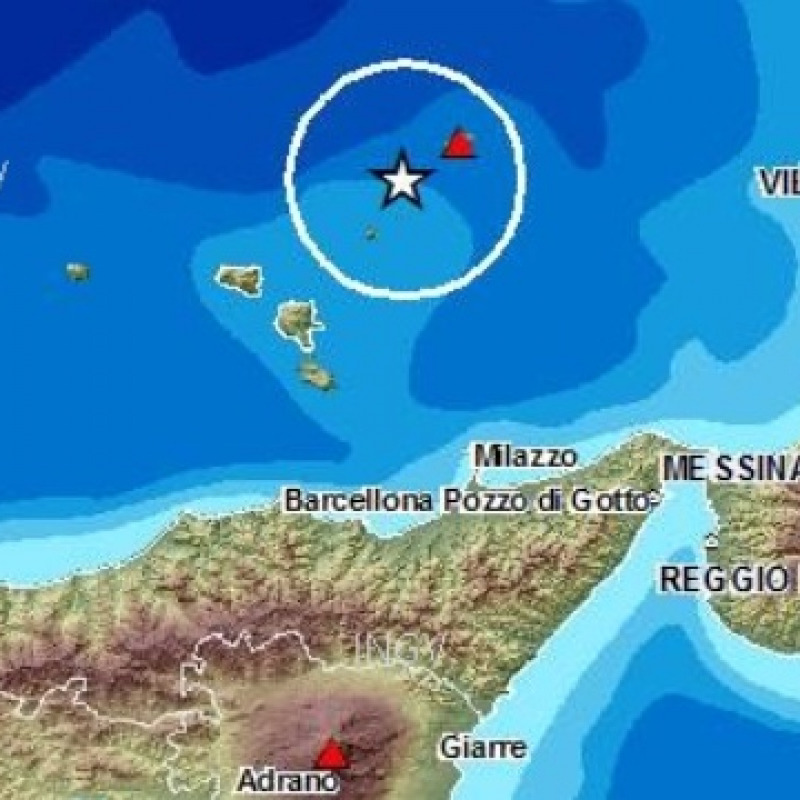 Scossa magnitudo 3.7 al largo isole Eolie