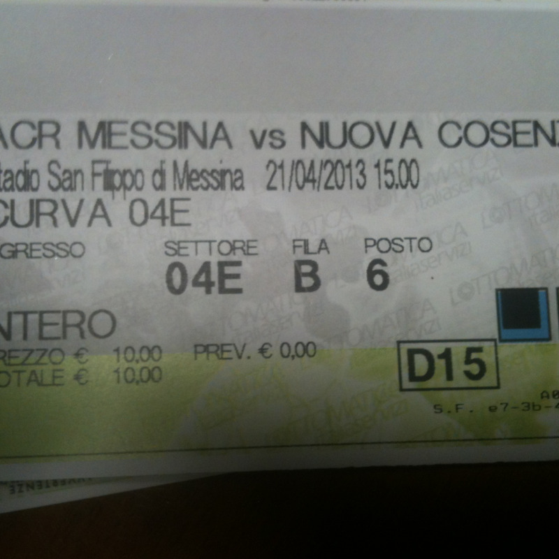 Biglietto Messina-Cosenza