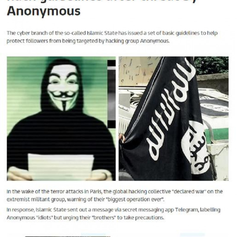 Anonymous: venerdì guerra all'Isis su internet
