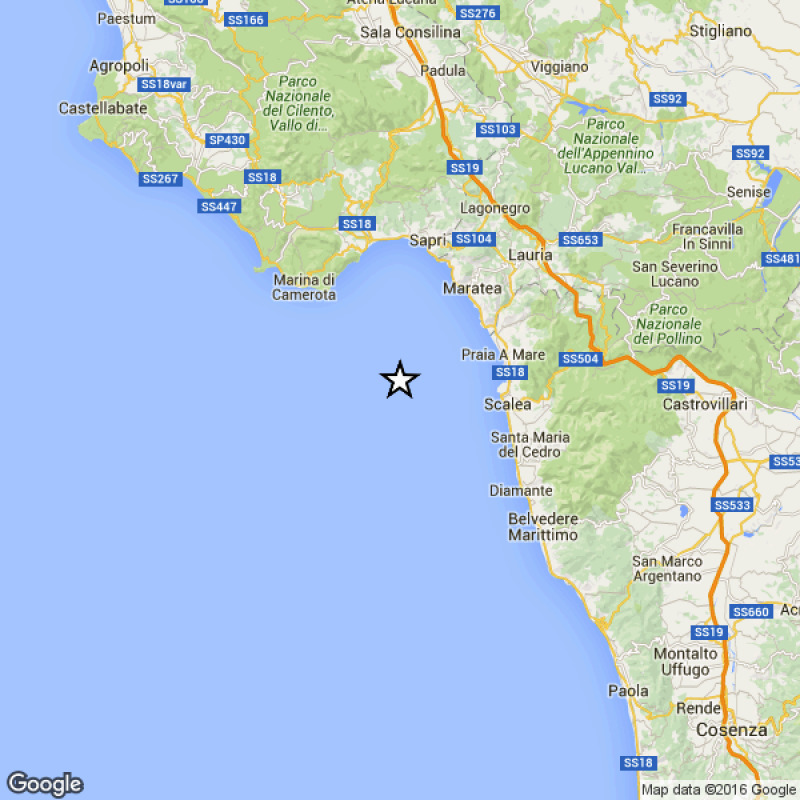 Terremoto 4.1 al largo della Calabria