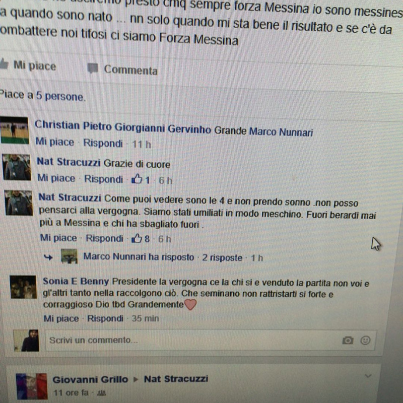 Messina, il presidente Stracuzzi licenzia Berardi su Facebook