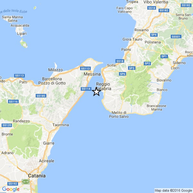 Tre scosse nello Stretto di Messina