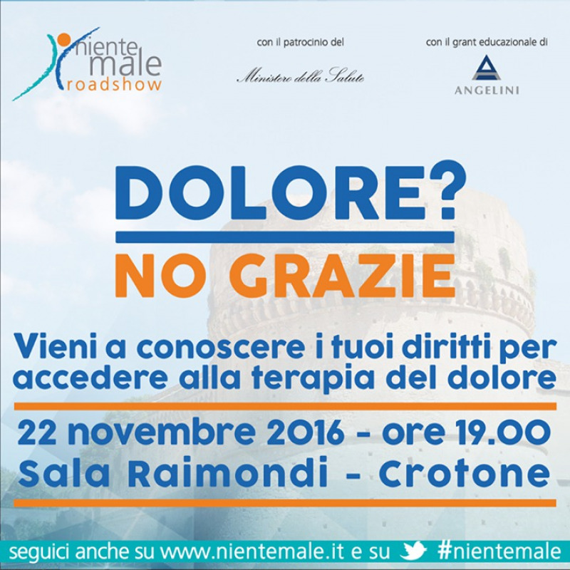 “NienteMale Roadshow” a Crotone