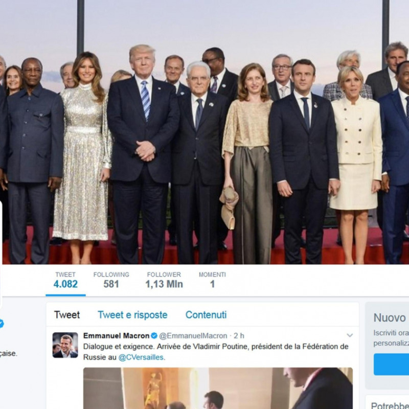 Macron cambia foto profilo Twitter e omaggia Taormina