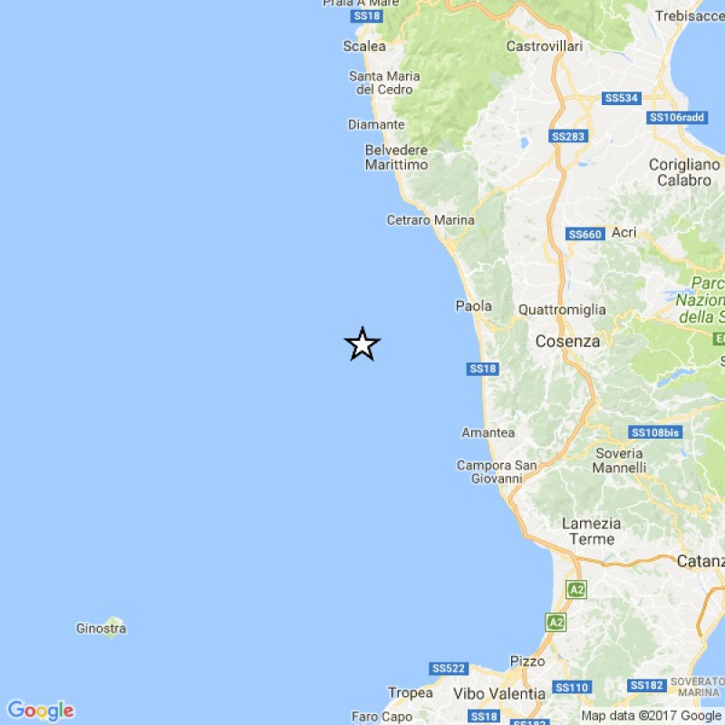 Scossa di terremoto 4.3 in Calabria
