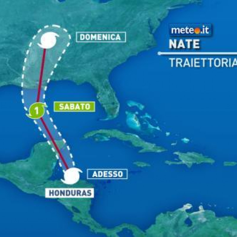 Nate diventa uragano di categoria 1