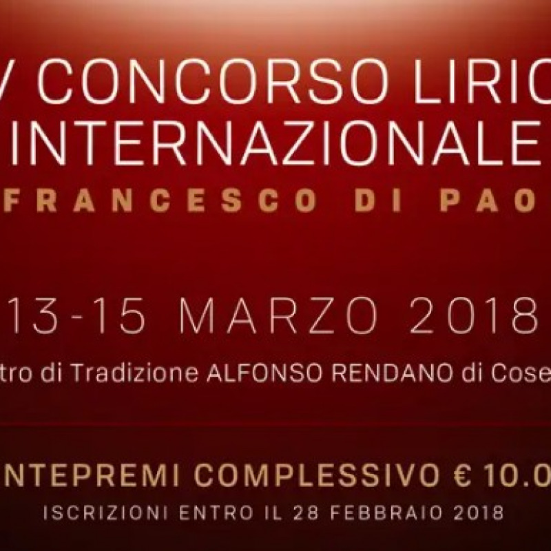 Lirica: a Cosenza concorso internazionale S. Francesco Paola