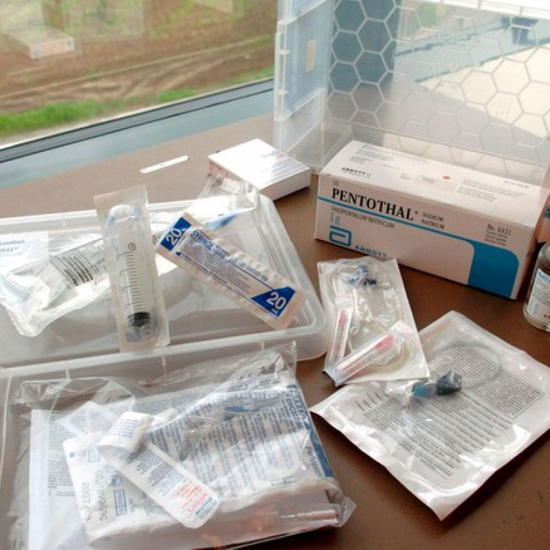 Un kit di farmaci per l'eutanasia in un'immagine d'archivio