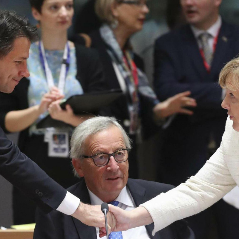 Conte, Juncker e Merkel