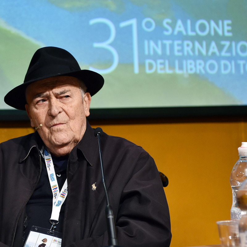Il regista Bernardo Bertolucci alla 31/a edizione del Salone Internazionale del libro presso il Lingotto di Torino, 12 Maggio 2018