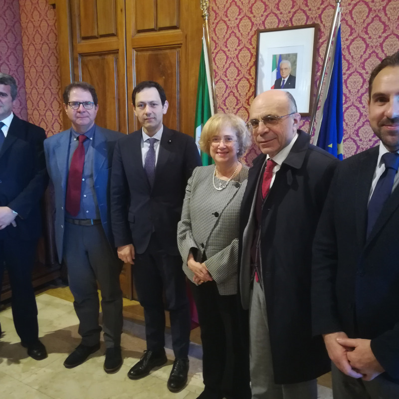 Il prefetto di Messina,Maria Carmela Librizzi, l'assessore regionale alla Salute Ruggero Razza e i commissari delle quattro aziende sanitarie e ospedaliere della provincia