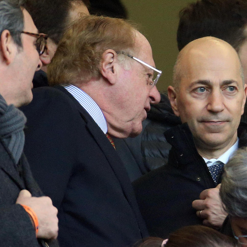 Il presidente del Milan Paolo Scaroni con l'ex ad Ivan Gazidis