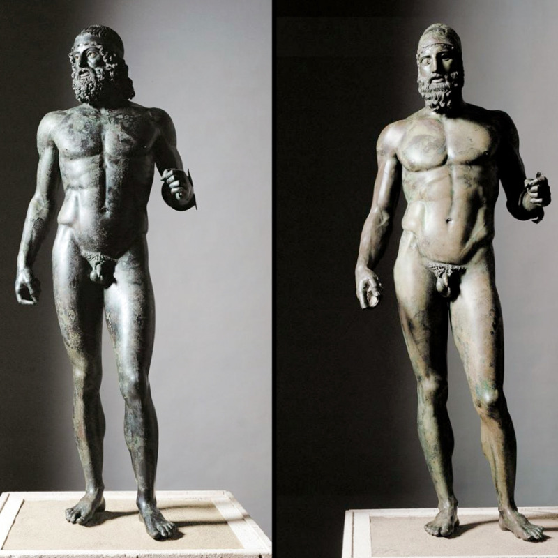 I Bronzi di Riace esposti al Museo di Reggio Calabria