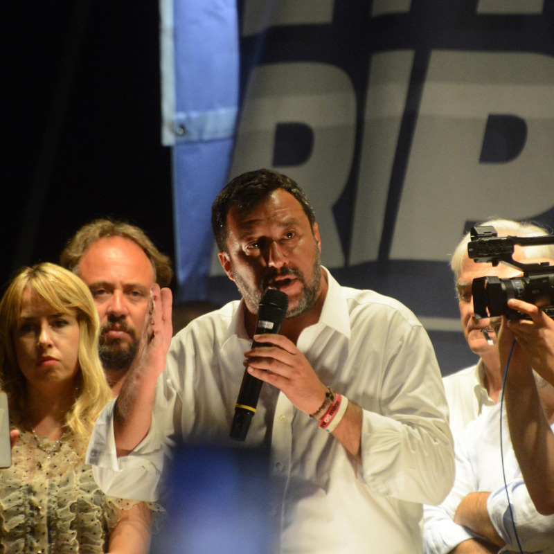 Il comizio del vicepremier Matteo Salvini a Pescara