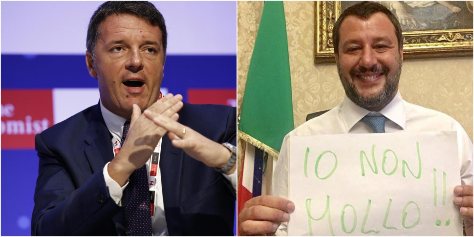 Salvini: "Abbiamo avviato un piano da 100 miliardi, con oltre 1.200 cantieri per recuperare decenni di ritardi". Renzi: "Buffone, perché non ti dimetti?"