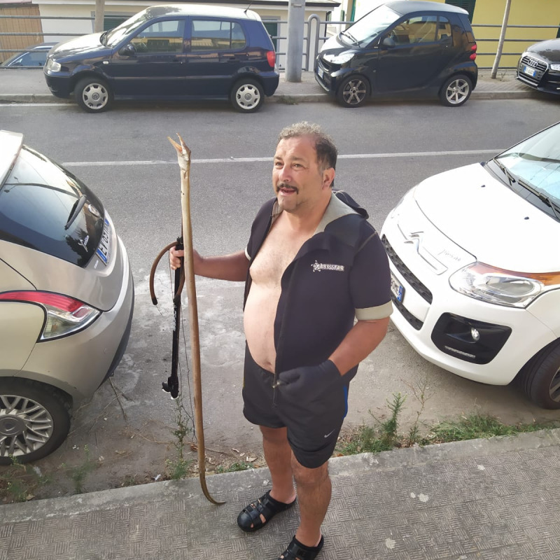 Giorgio Ceravolo col pesce serpente