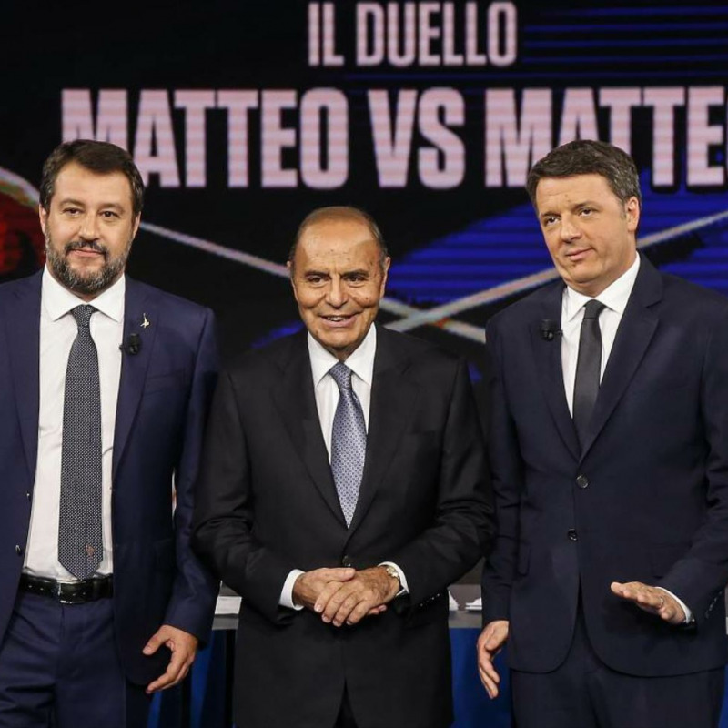 Matteo Salvini, Bruno Vespa e Matteo Renzi