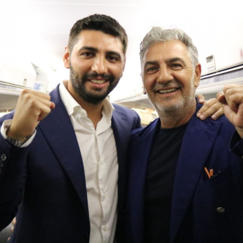 Raffaele ed il padre Gianni Vrenna, presidente del Crotone calcio