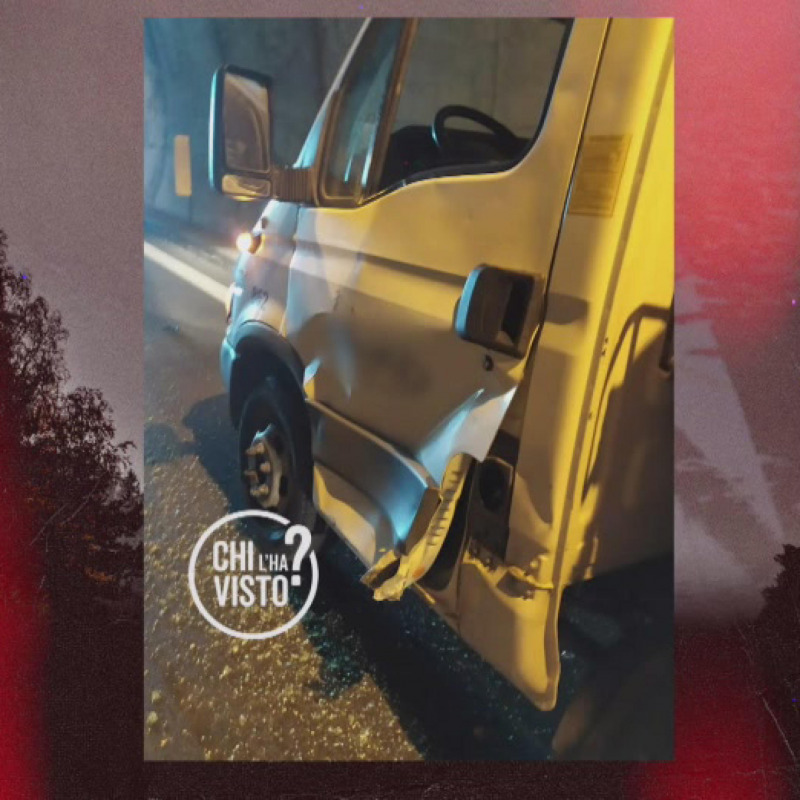 Il furgone coinvolto nell'incidente con la Opel Corsa su cui viaggiavano Viviana e Gioele