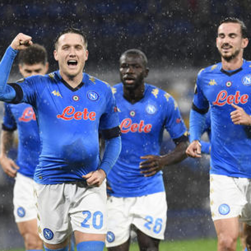 Zielinski del Napoli esulta dopo il gol (ANSA)