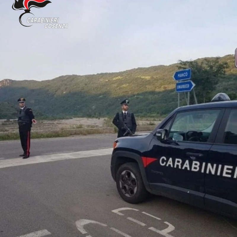 I carabinieri di Longobucco durante un posto di blocco
