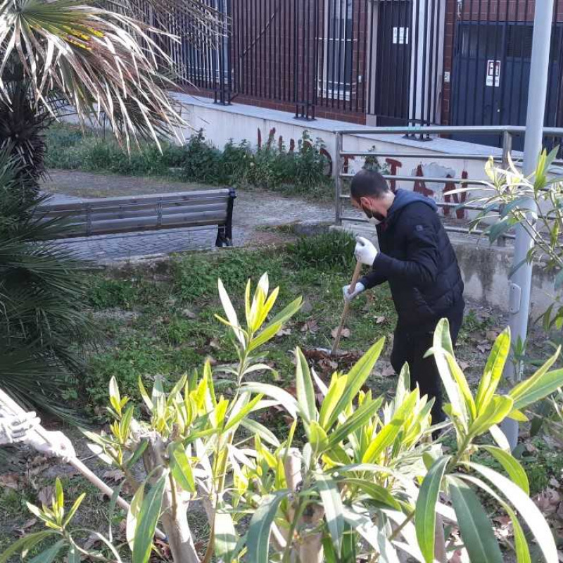 Volontari ripuliscono la villa comunale di Crotone dai rifiuti