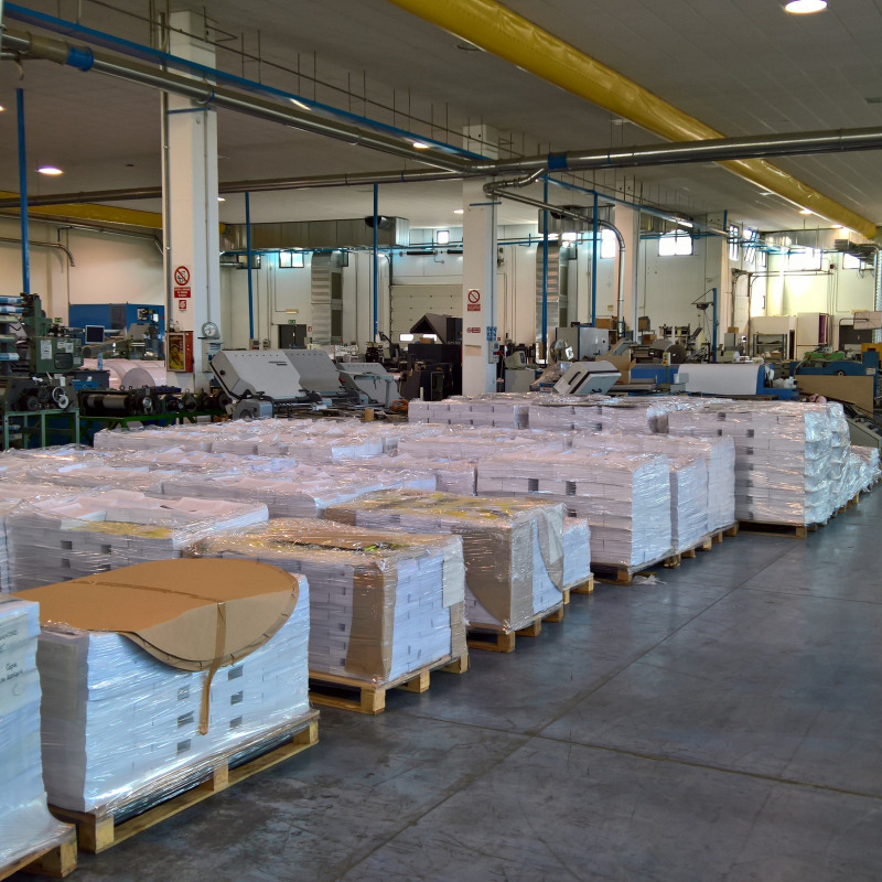 Il padiglione dello stabilimento dell'Abramo Printing & Logistic
