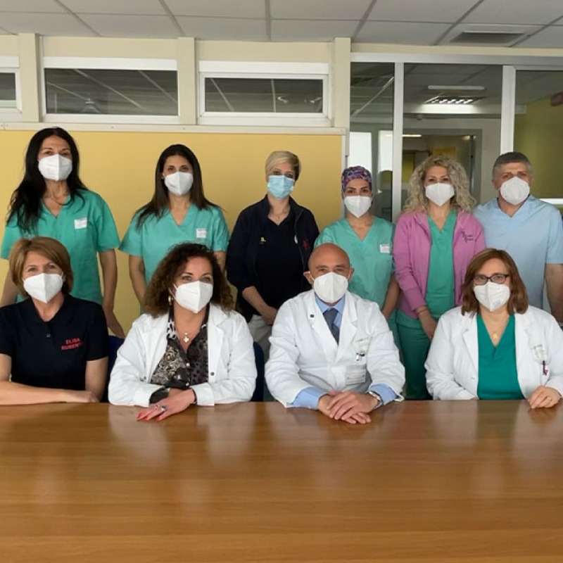 L'équipe del reparto covid dell'ospedale di Lamezia Terme