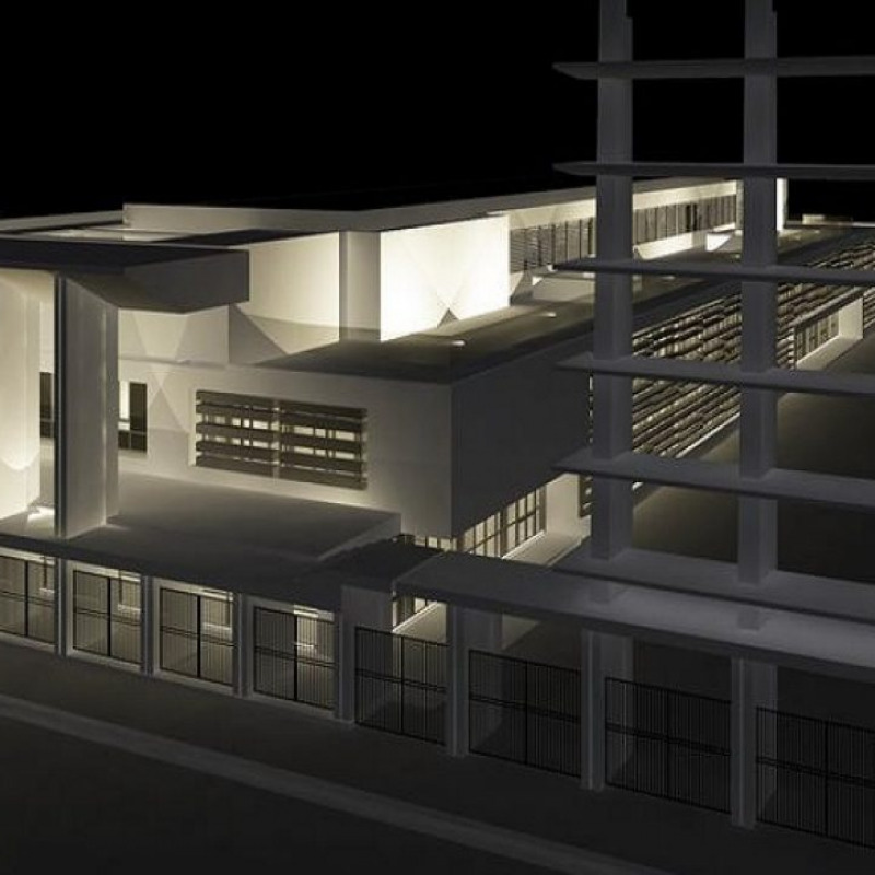 Uno dei rendering del nuovo edificio che verrà realizzato nell’area dell'ex teatro in fiera a Messina