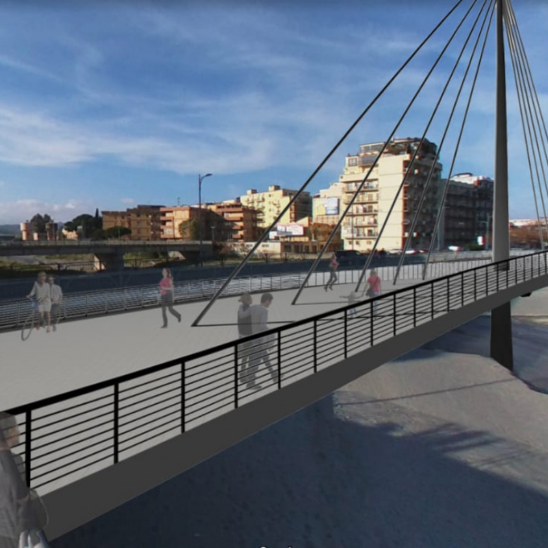 Il rendering del ponte sulla Fiumarella a Catanzaro Lido