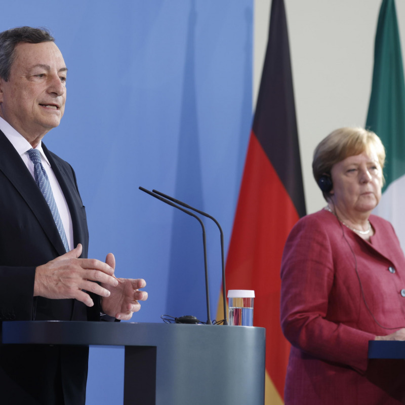 Mario Draghi e Angela merkel