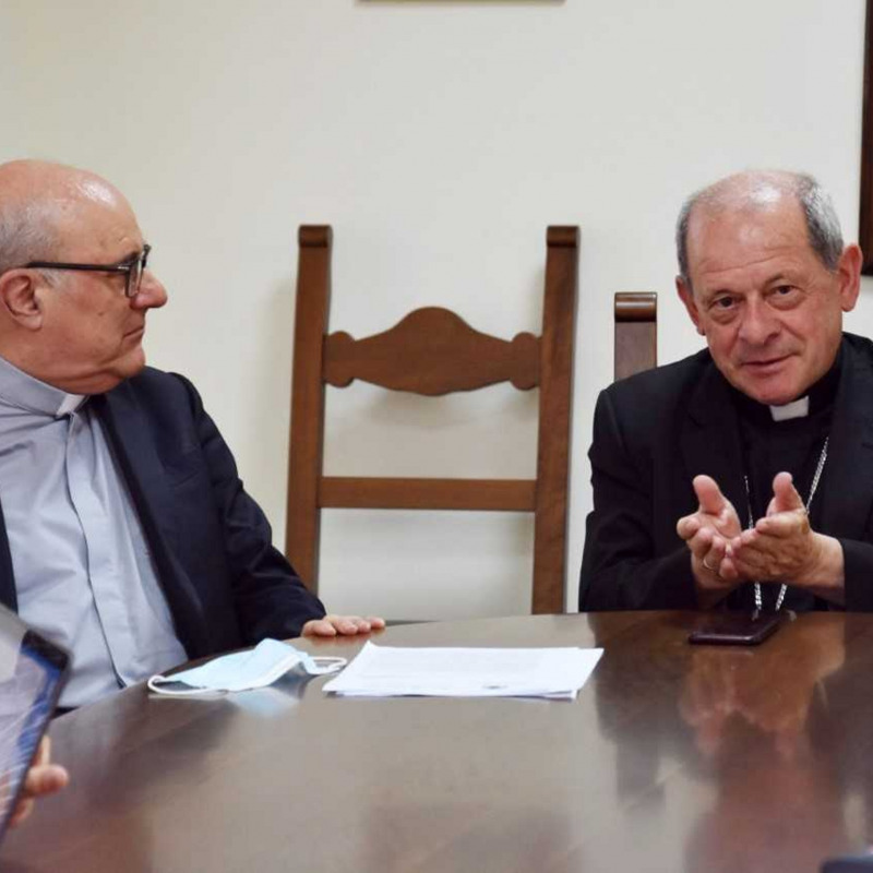 Mons. Gaetano Currà e il vescovo di Locri Gerace Francesco Oliva