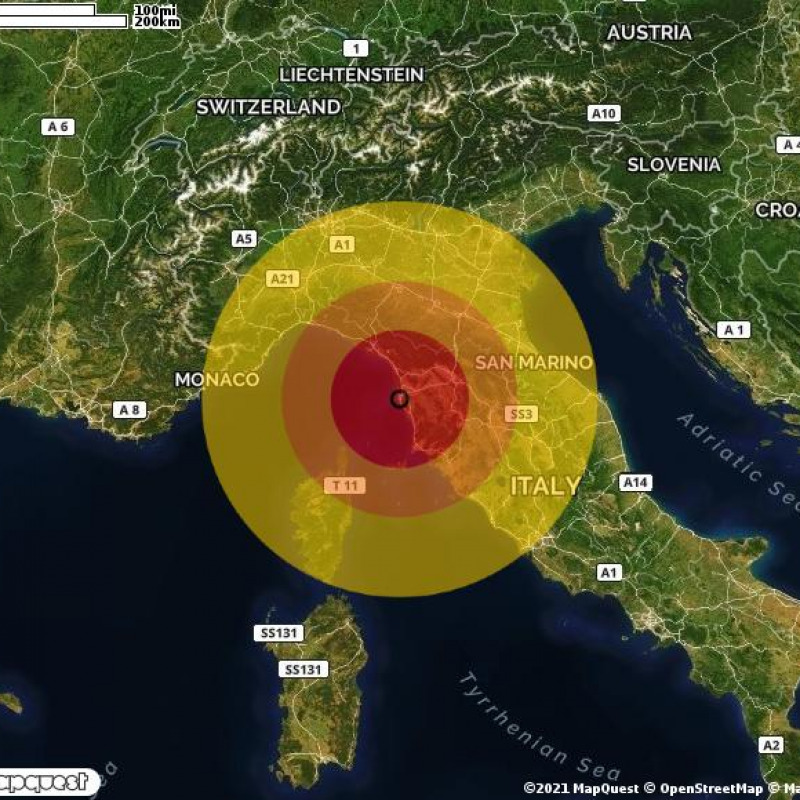 Il terremoto a Livorno (ilmeteo.it)