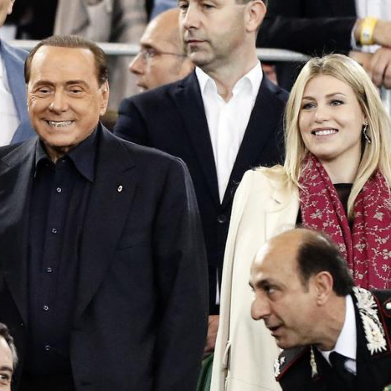 AC Milan's President Silvio Berlusconi with his daughter and Ceo of AC Milan, Barbara Berlusconi (R), attend the Italy Cup final soccer match AC Milan vs Juventus FC at Olimpico stadium in Rome, Italy, 21 May 2016. ANSA/ANGELO CARCONI