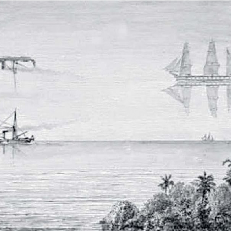 Fata Morgana, rifrazioni e... miraggi. Un'illustrazione ottocentesca sul tema del "vascello fantasma"
