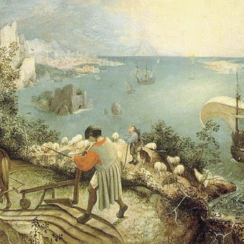Lo Stretto visto da Pieter Bruegel il vecchio. "Paesaggio con la caduta di Icaro" (1558), citato da Lauretta Colonnelli in "Miti, leggende e favole per raccontare l'arte"