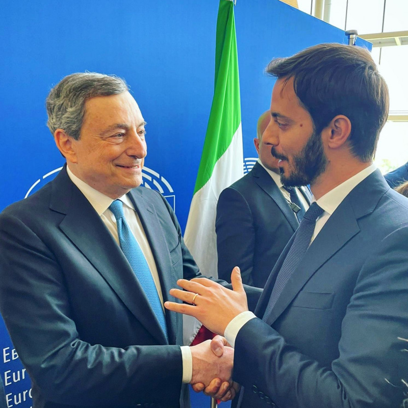Mario Draghi e Vincenzo Sofo