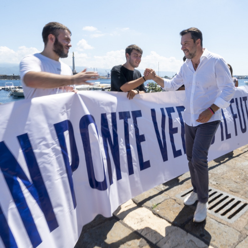 Salvini a Messina durante l'ultima campagna elettorale