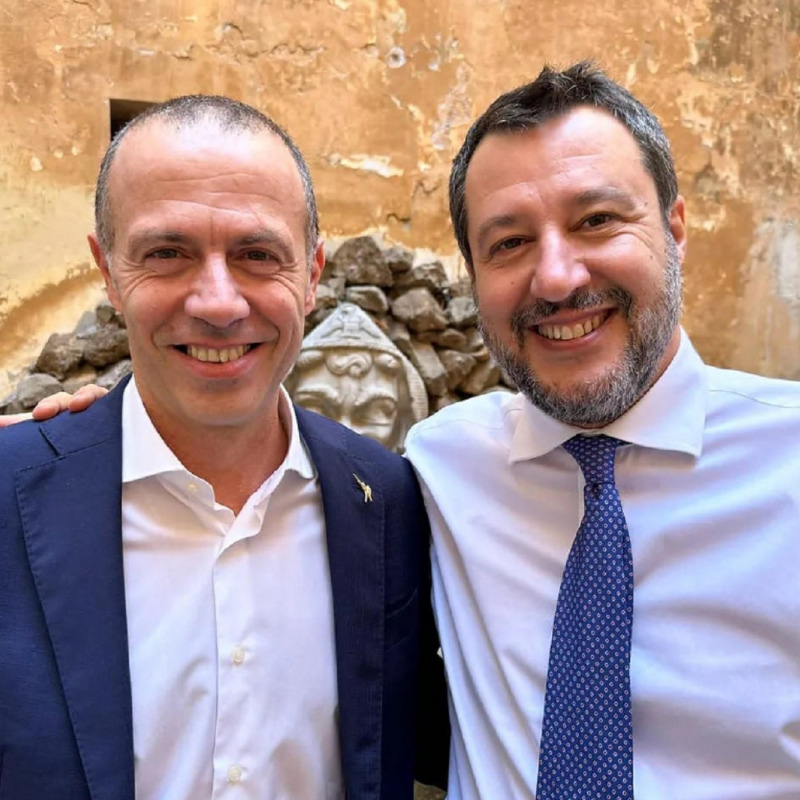 Massimiliano Romeo con Matteo Salvini