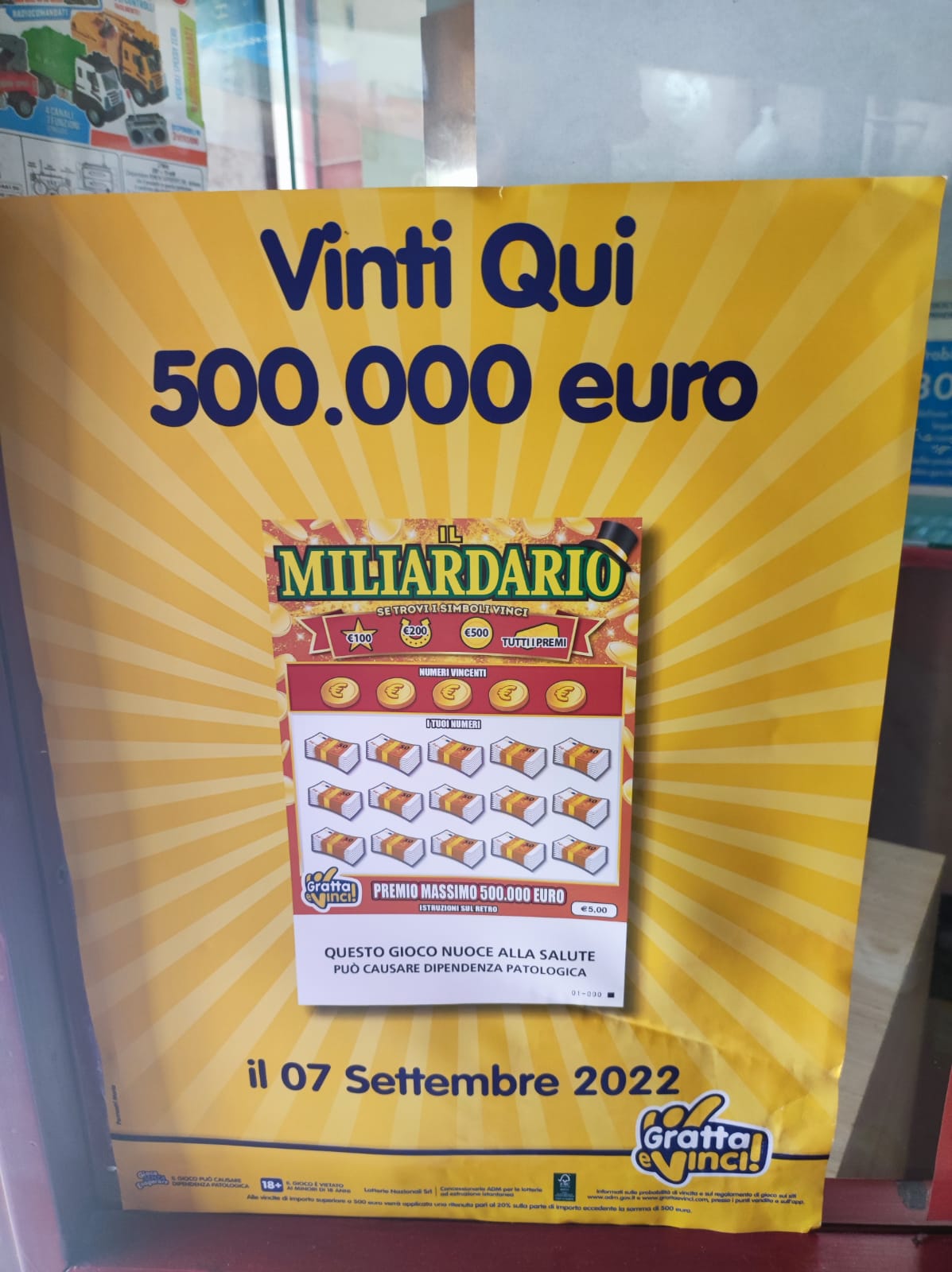 Con un gratta e vinci da 5 euro ne vince 500mila