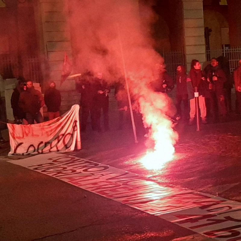 Il sit-in ad Ancona a favore di Cospito