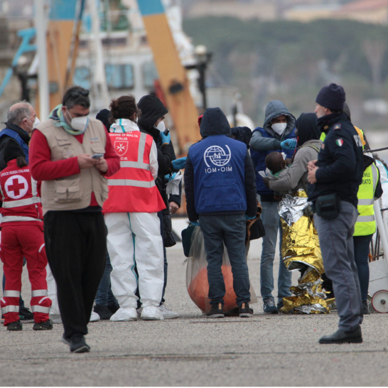 Un recente arrivo di migranti a Reggio