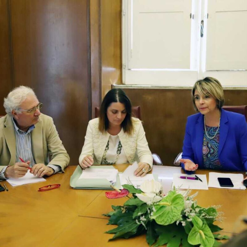 Da sinistra, l'ex vicesindaco Domenico Primerano, l'assessore al Bilancio, Maria Teresa Nardo e il sindaco Maria Limardo