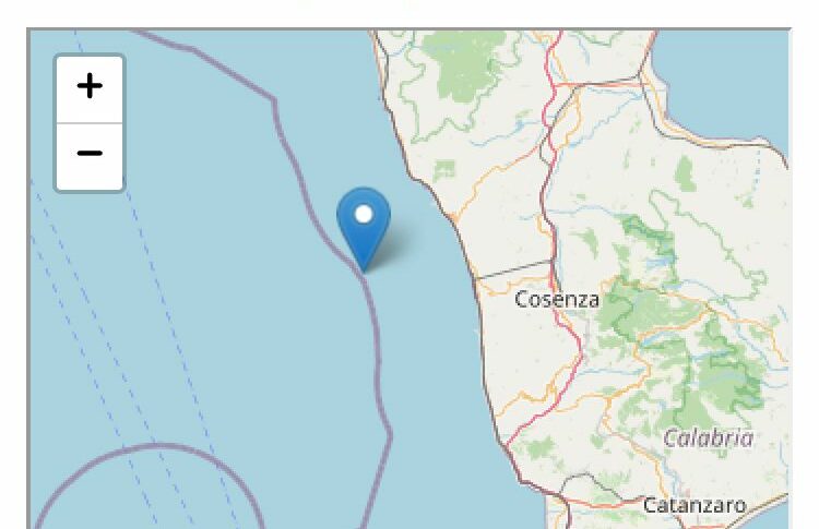 Terremoto Di Magnitudo 4.8 Al Largo Della Costa Nordoccidentale Della ...