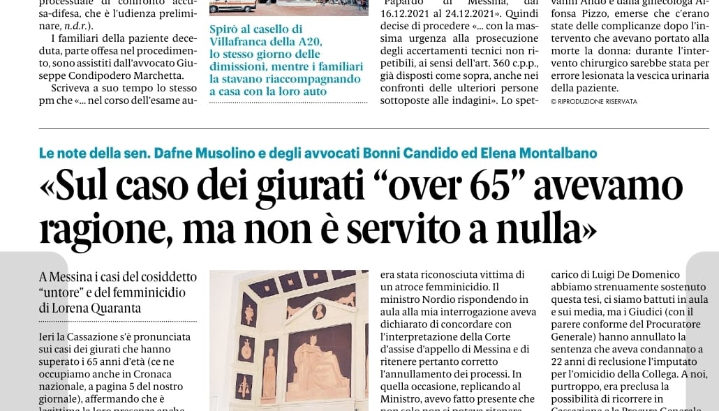 Rassegna stampa 13 05 23 edizione Messina Gazzetta del Sud