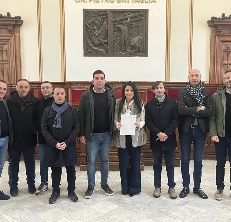 I consiglieri di centrodestra Caridi, Maiolino, Rulli, Marino, Milia, Marcianò, Cardia, De Biasi e Neri
