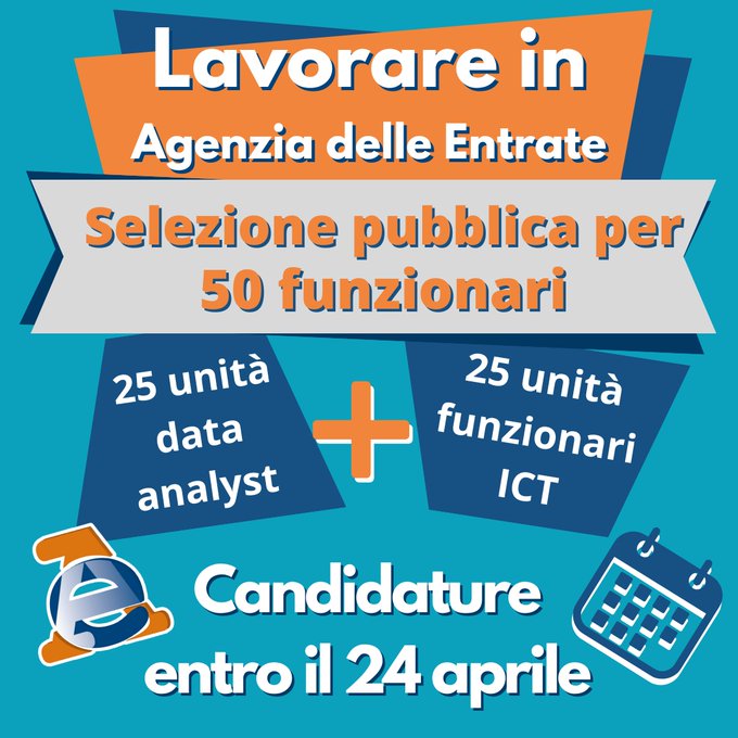Concorso per 50 funzionari Ict all'Agenzia delle Entrate: ecco… Concorso per 50 funzionari Ict all'Agenzia delle Entrate: ecco…