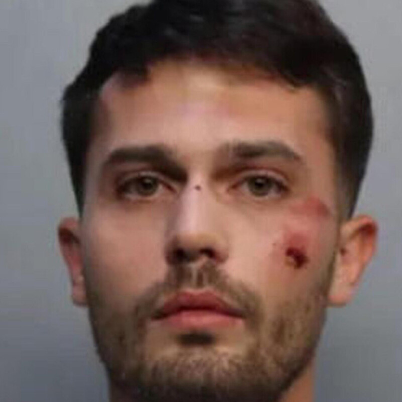 Matteo Falcinelli, il giovane italiano fermato dagli agenti a Miami, in una foto segnaletica dopo l'arresto. ANSA NPK